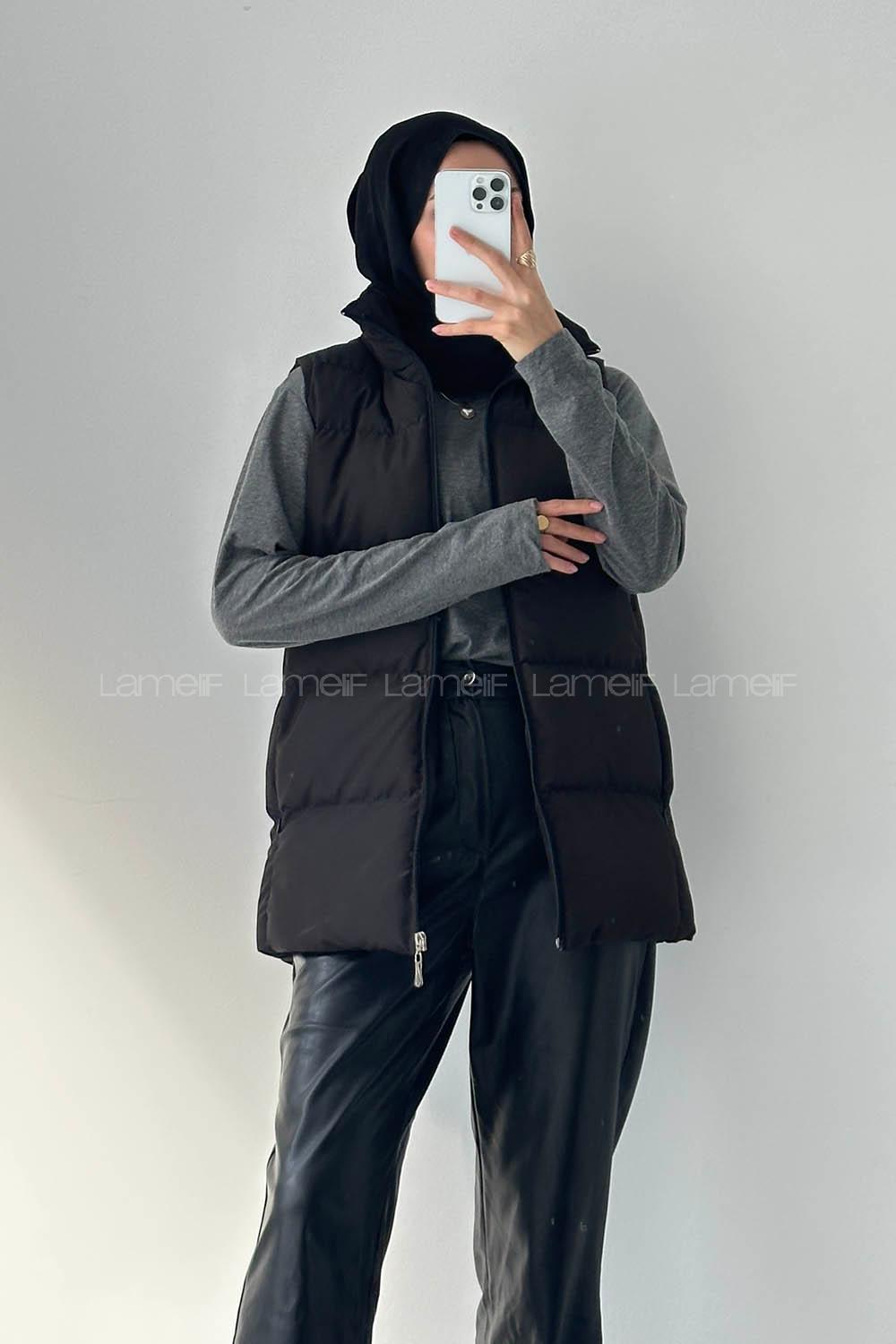 Lamelif Şişme Yelek Siyah