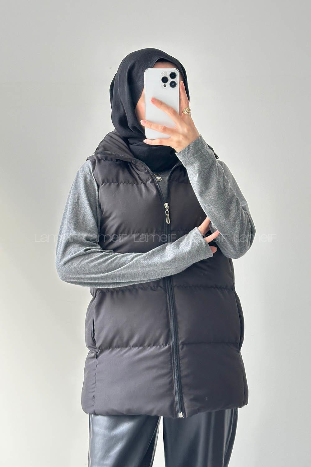 Lamelif Şişme Yelek Siyah