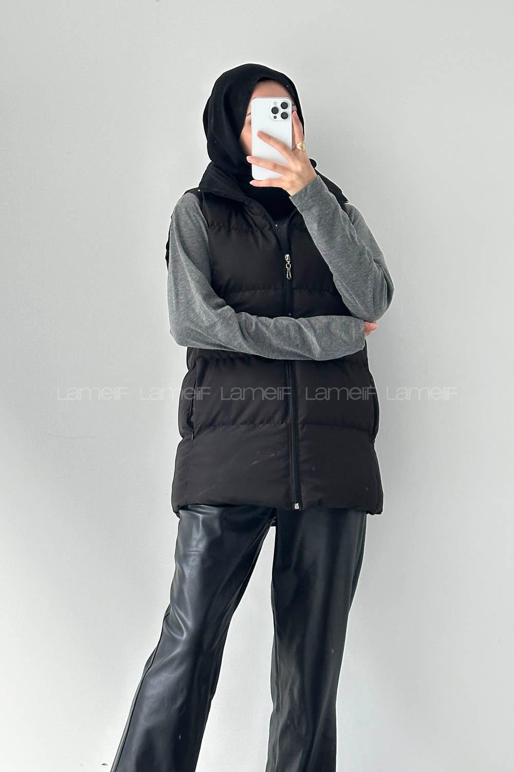 Lamelif Şişme Yelek Siyah