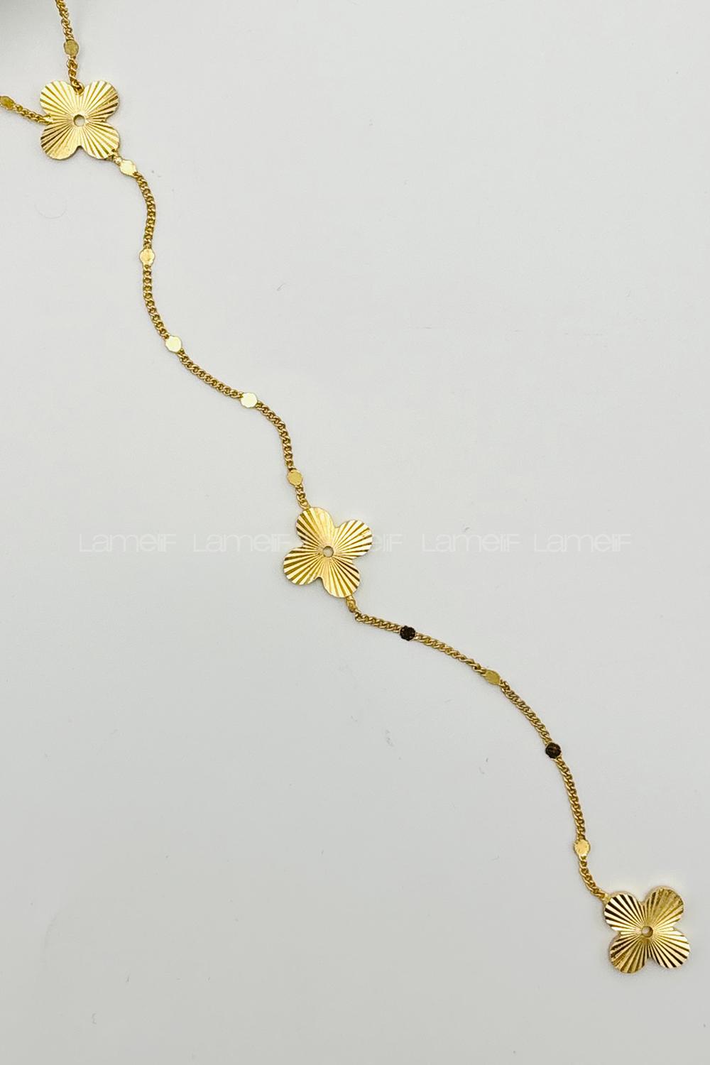 Lamelif Gold Yoncalı Y Kolye