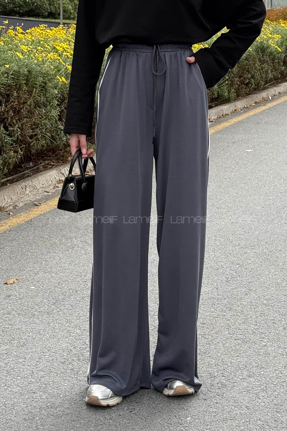 Lamelif Biyeli Eşofman Altı Antrasit