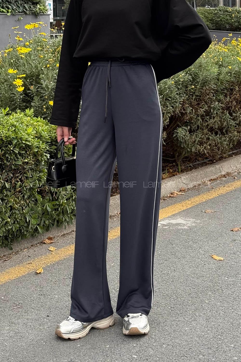 Lamelif Biyeli Modal Eşofman Antrasit