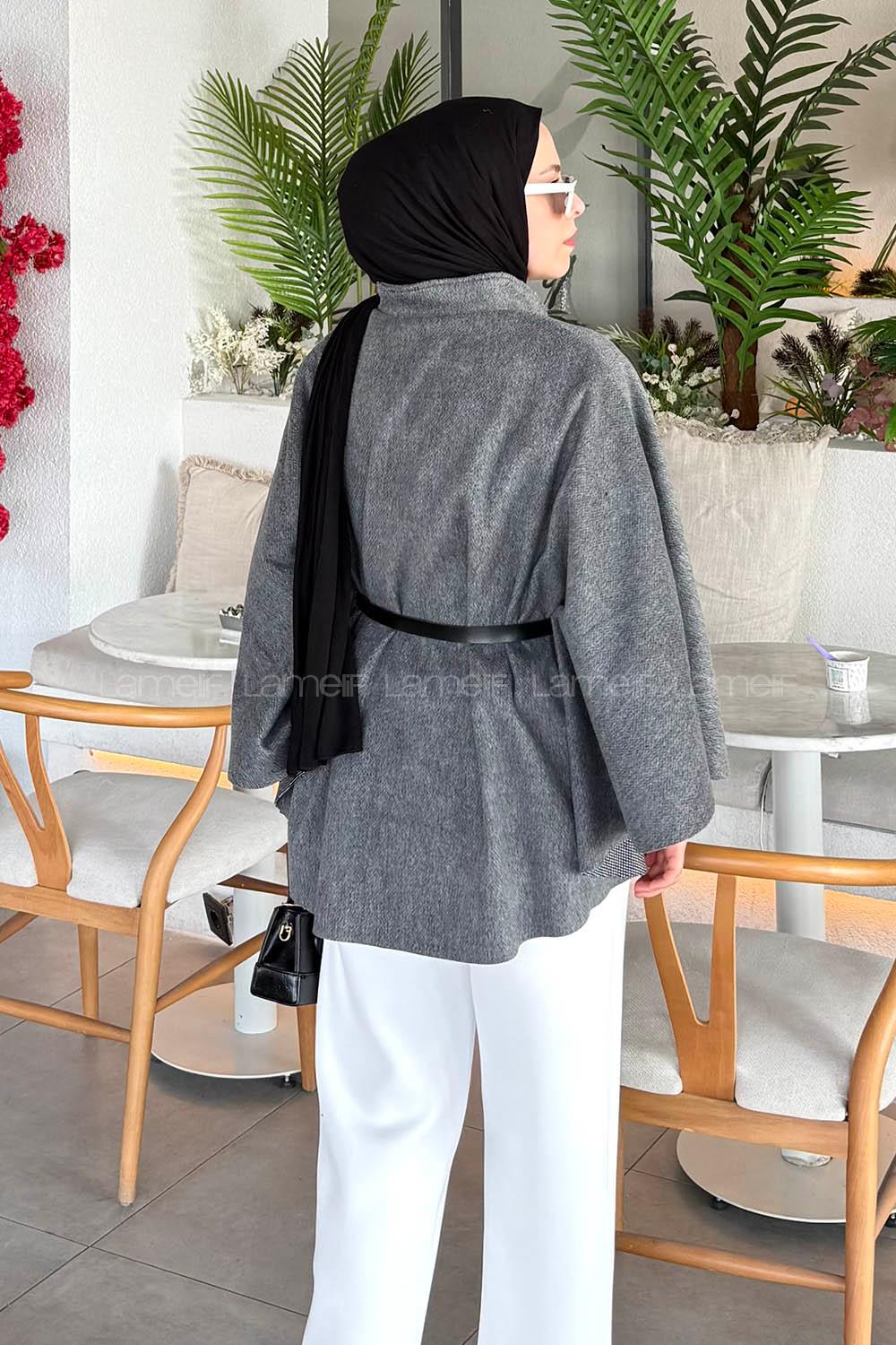 Lamelif Kemerli Panço Gri