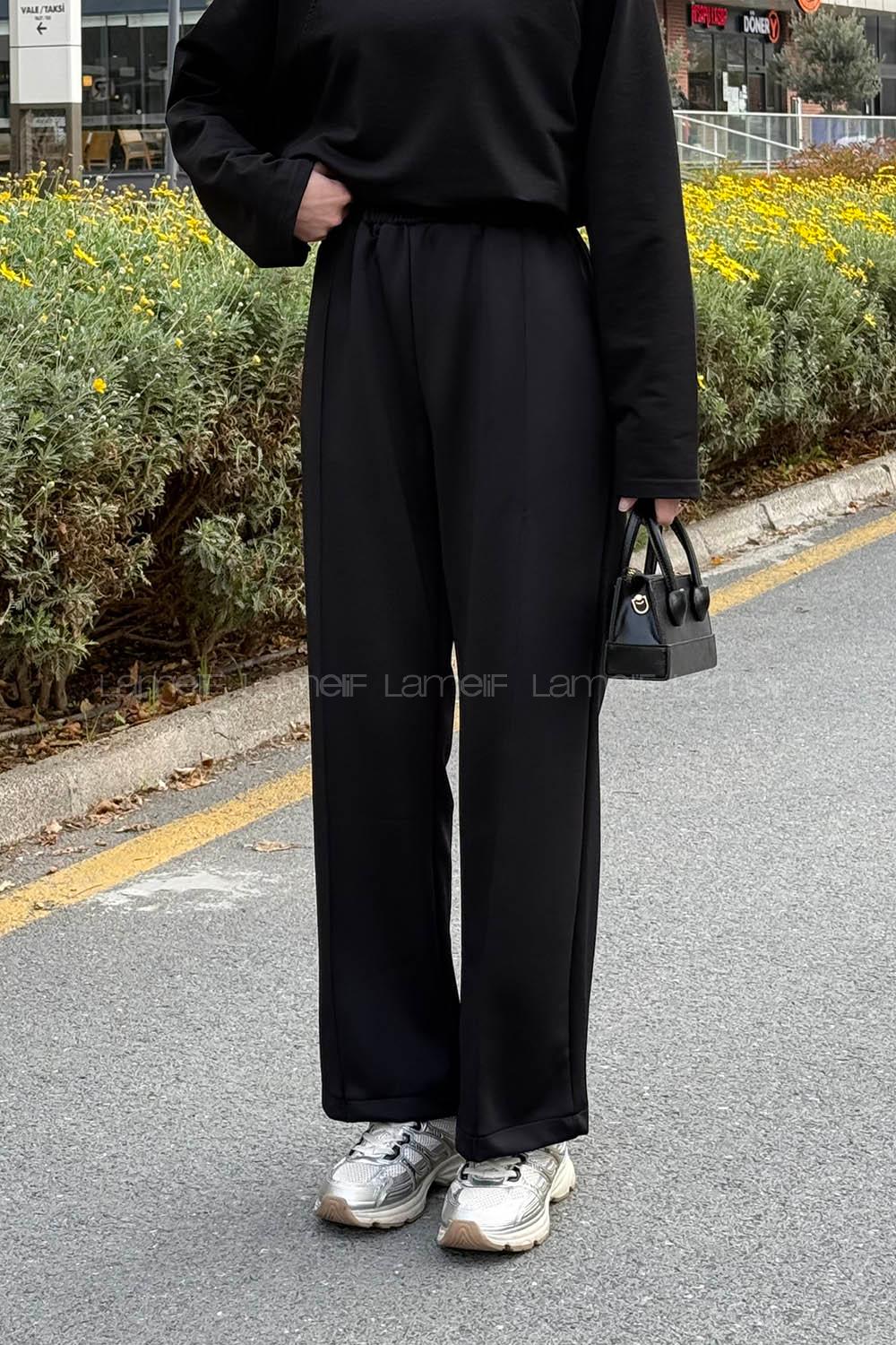 Lamelif Scuba Pantolon Siyah