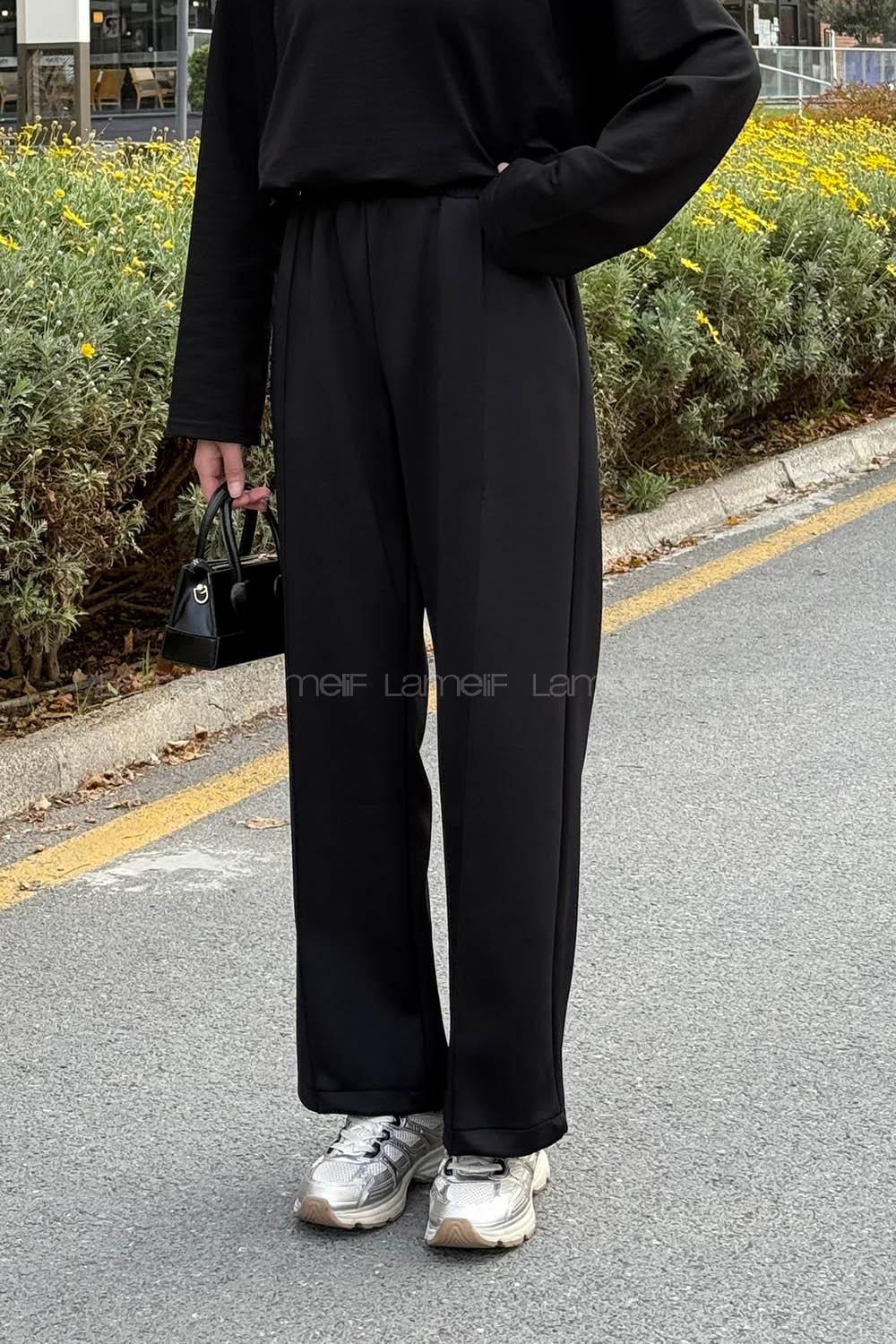 Lamelif Scuba Pantolon Siyah