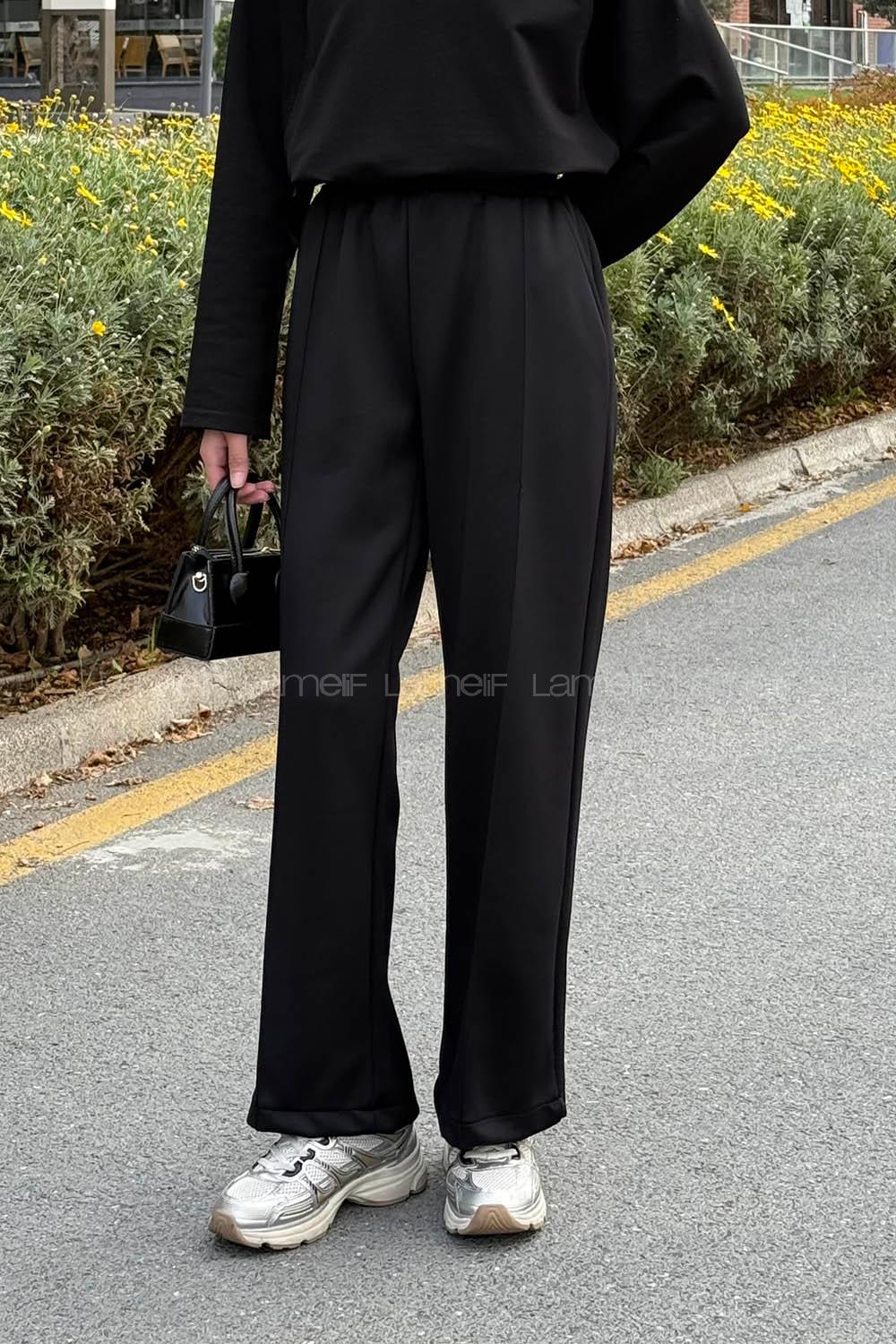 Lamelif Scuba Pantolon Siyah