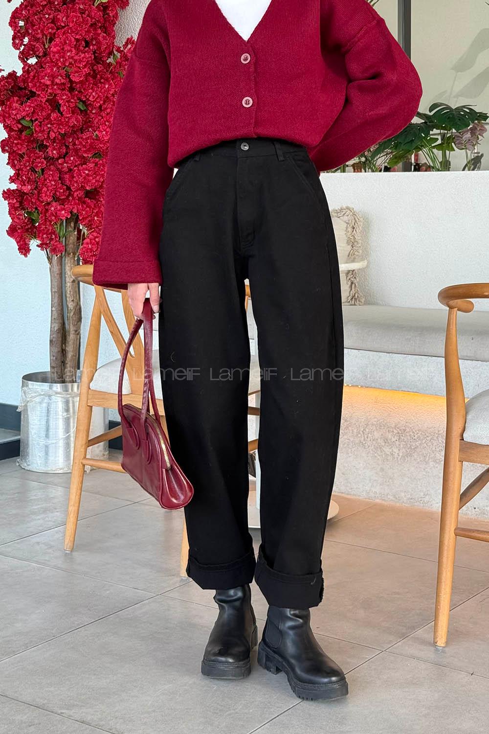 Black Denim High Waist Denim Pants