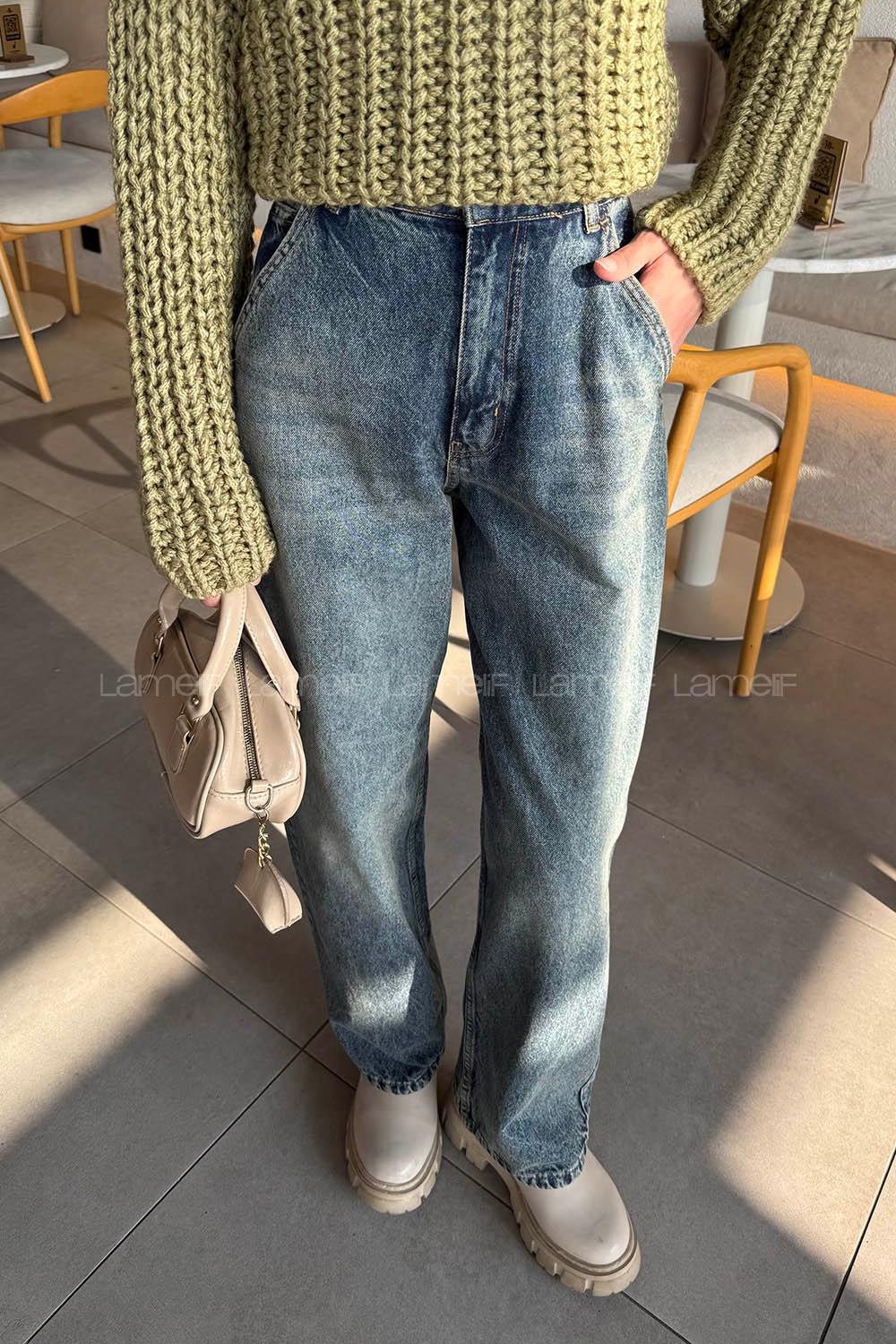 Blue-3 Denim High Waist Denim Pants