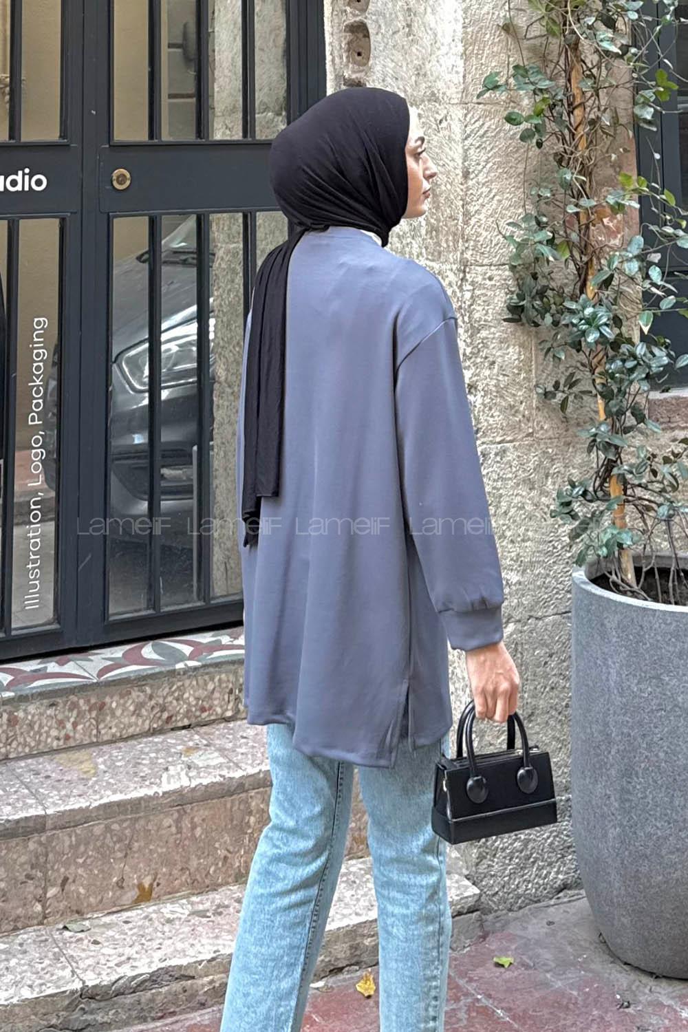 Lamelif Armalı Tesettür Sweat Antrasit