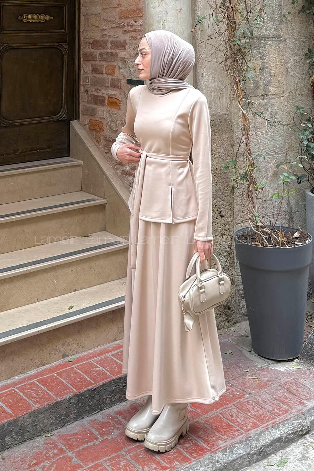 Lamelif Dalgıç İkili Takım Bej