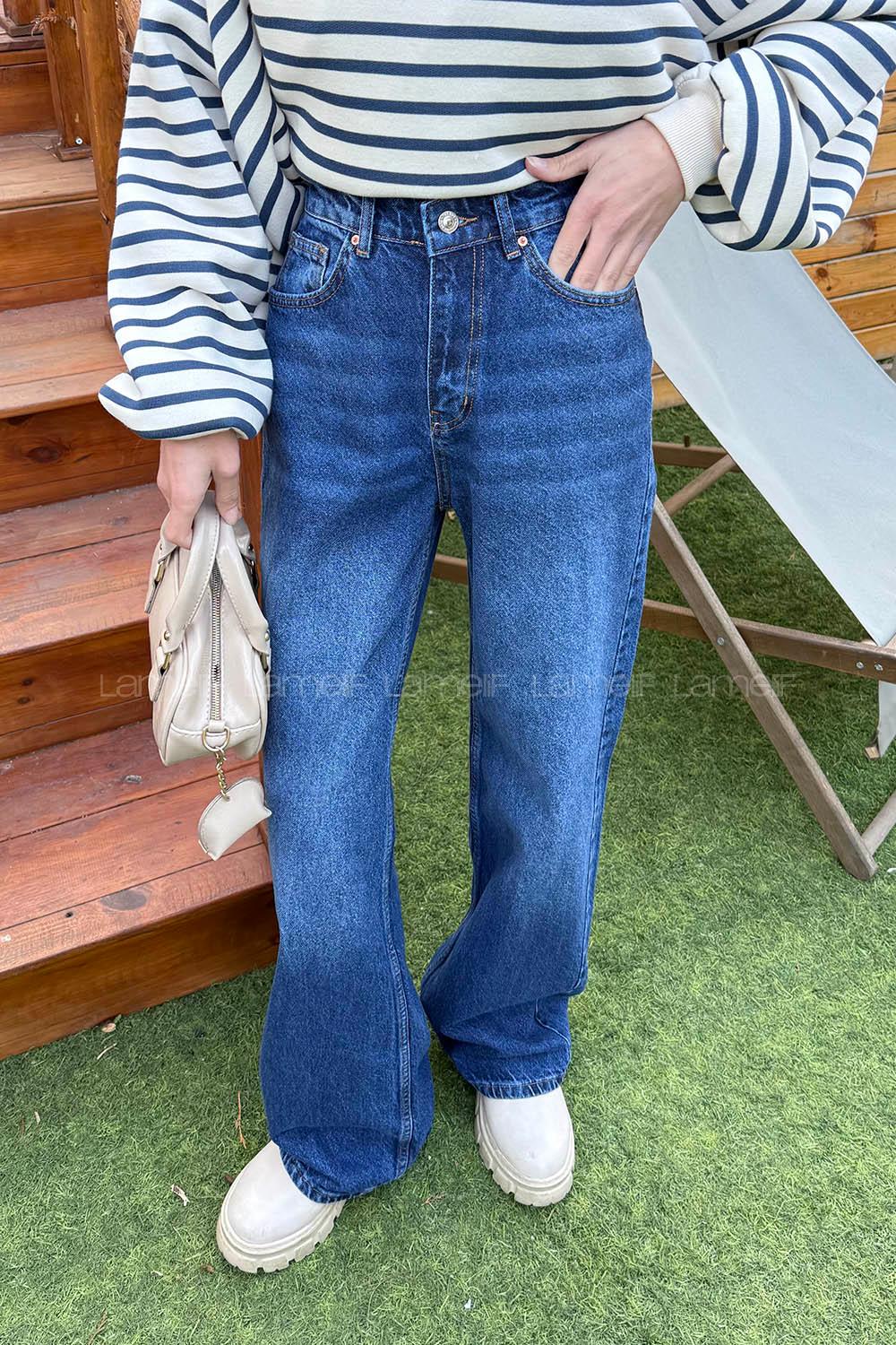 Blue-3 Denim High Waist Denim Pants