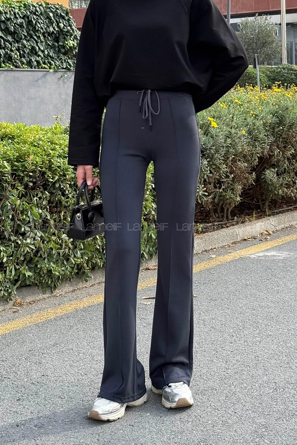 Anthracite Modal Normal Waist Comfortable Pants