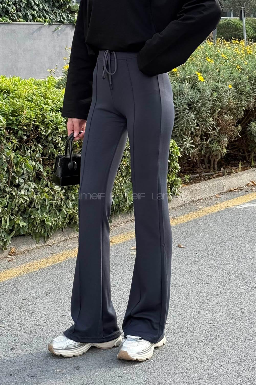 Anthracite Modal Normal Waist Comfortable Pants