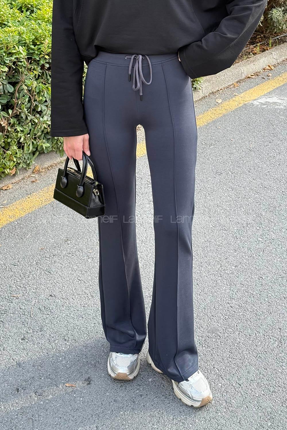 Anthracite Modal Normal Waist Comfortable Pants