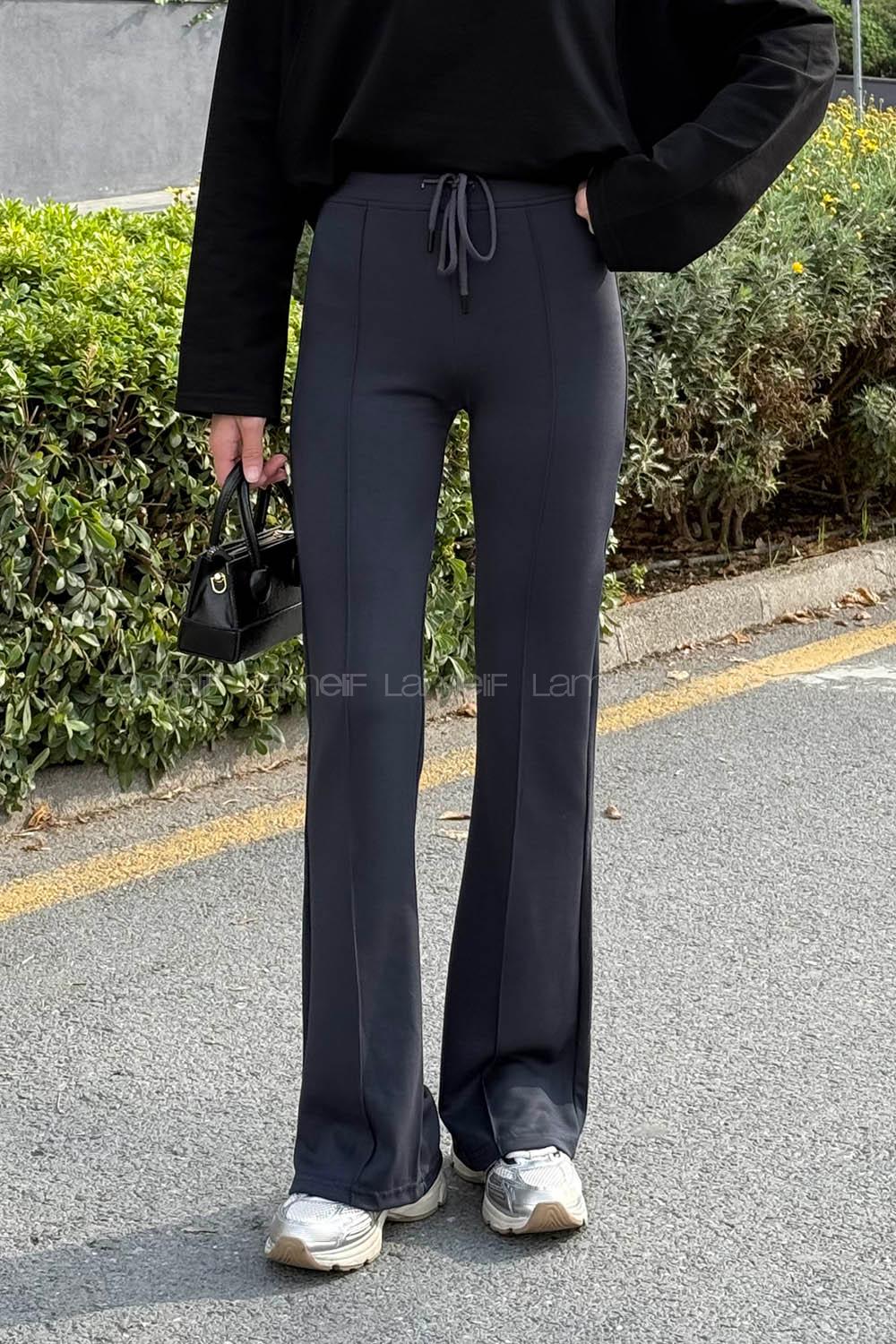 Anthracite Modal Normal Waist Comfortable Pants