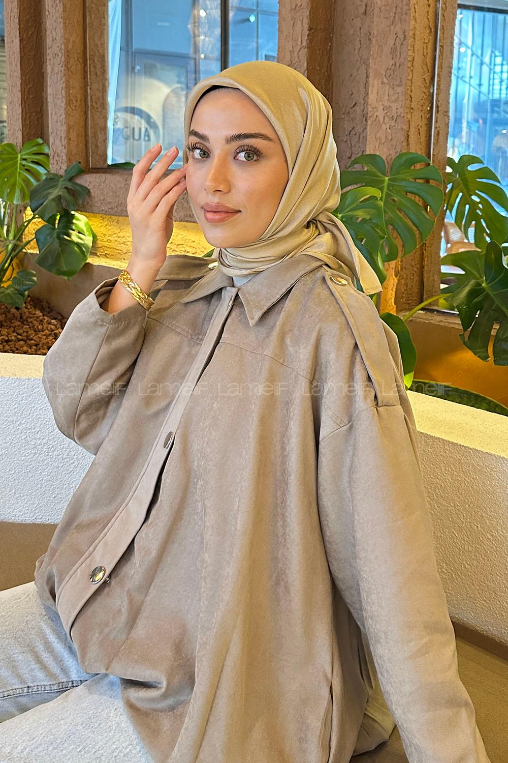 Lamelif Star Eşarp Koyu Vizon