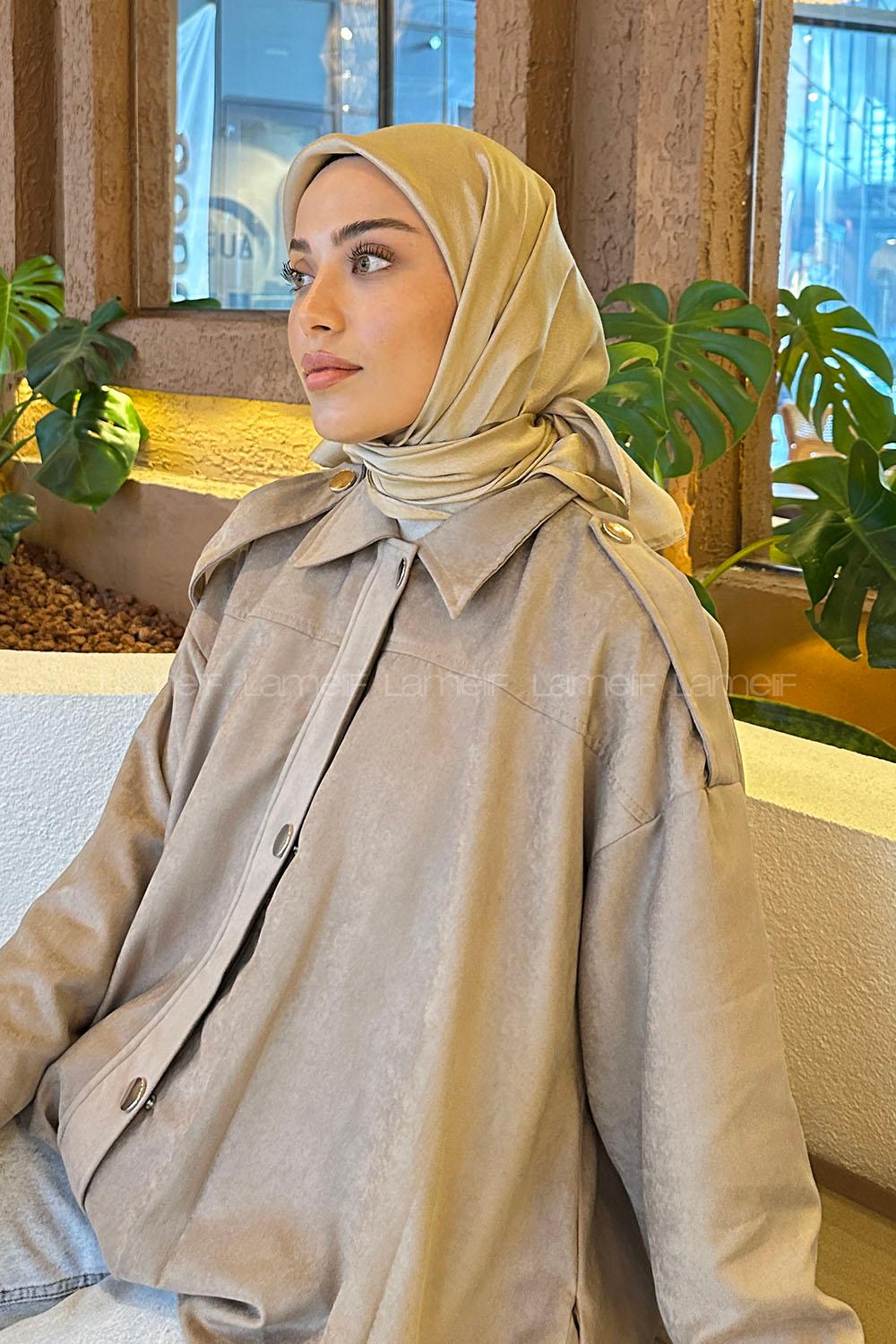 Lamelif Star Eşarp Koyu Vizon