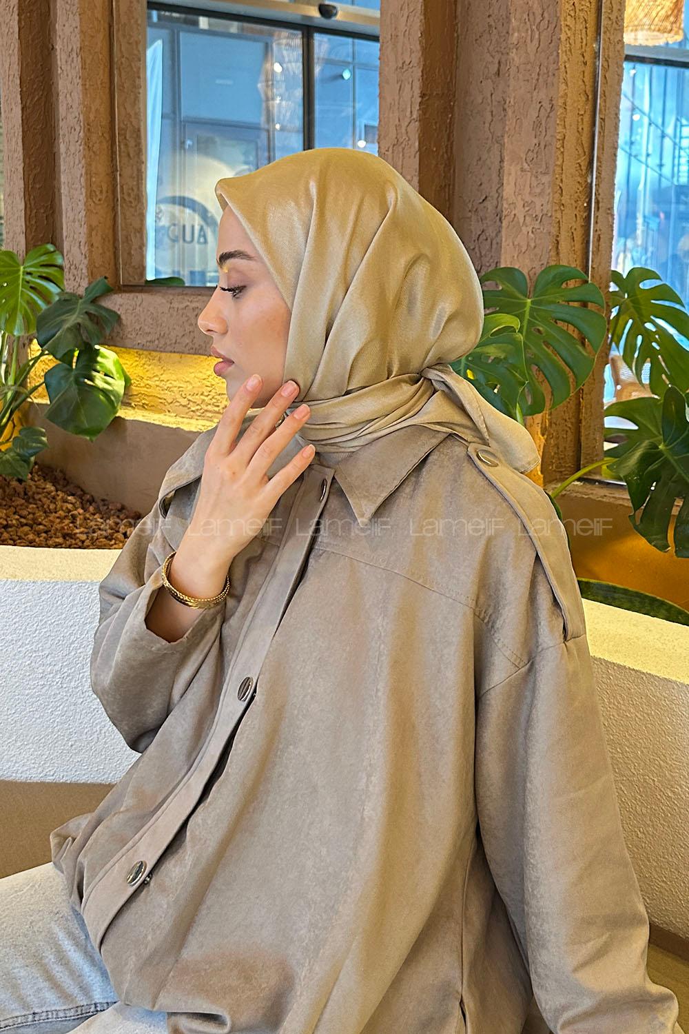 Lamelif Star Eşarp Koyu Vizon