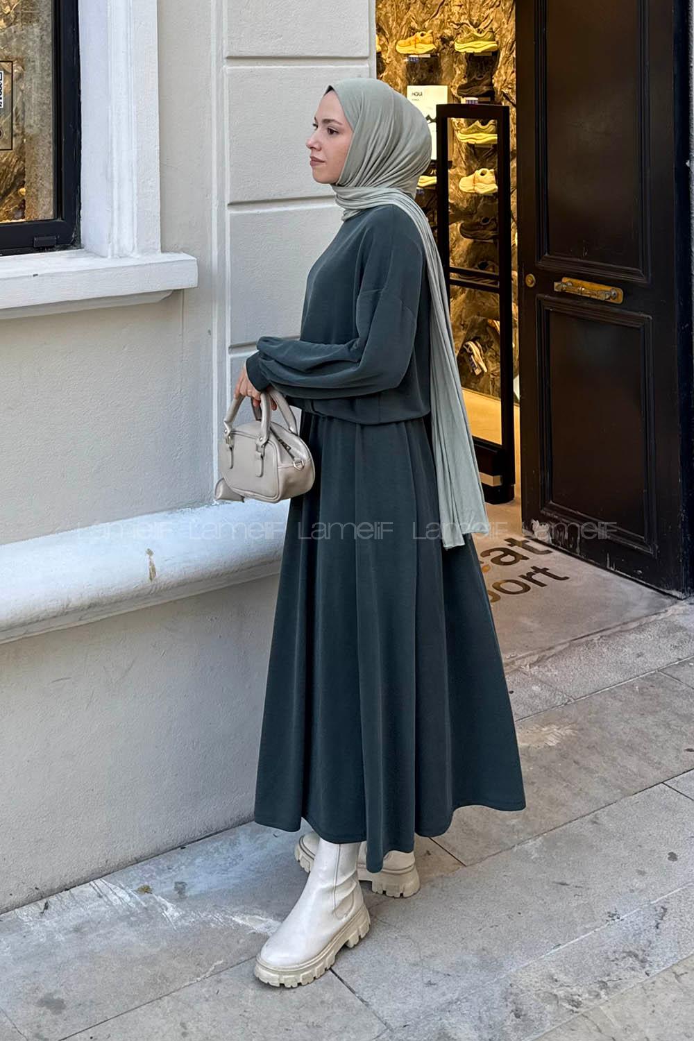 Lamelif Kanguru Cep Etekli İkili Takım Yeşil