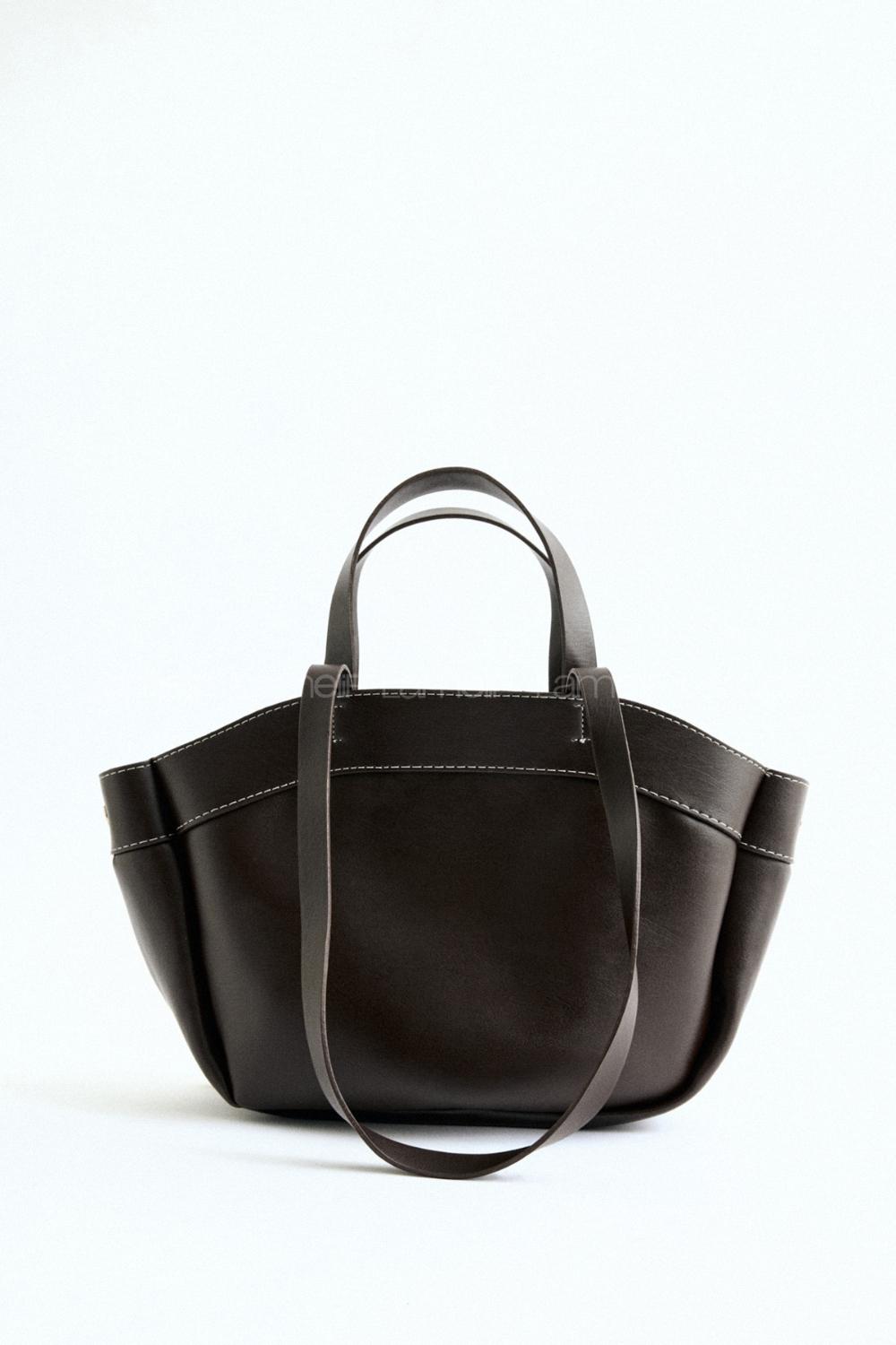 Lamelif Kadın Çift Saplı Tote Çanta Pablo Acı Kahve