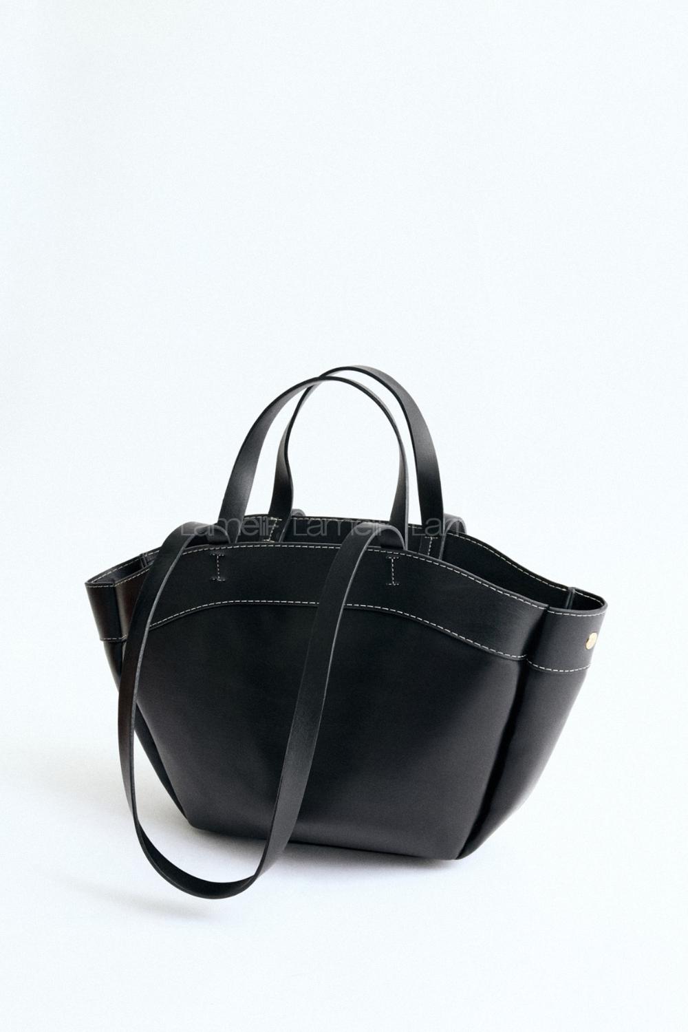 Lamelif Kadın Çift Saplı Tote Çanta Pablo Siyah