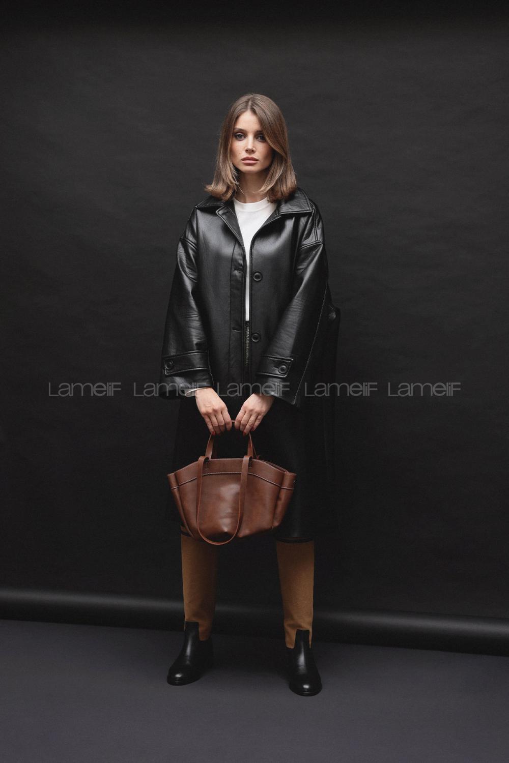 Tan Buckle Skin Hand Bag Bag