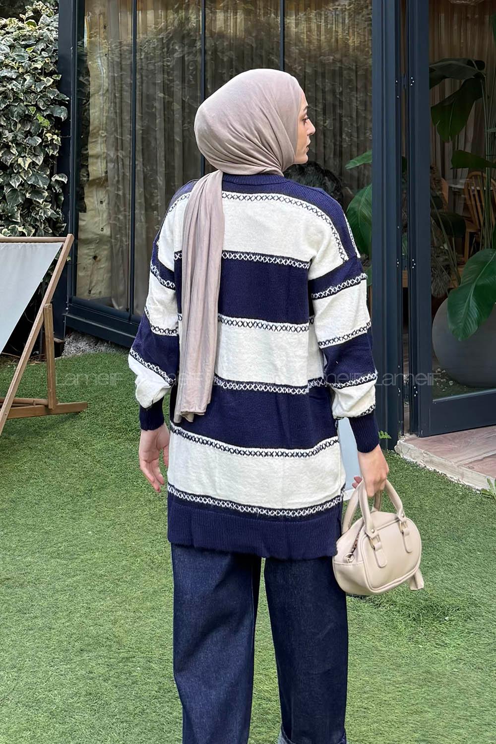 Navy Blue Turtle Neck Long Arm Jumper