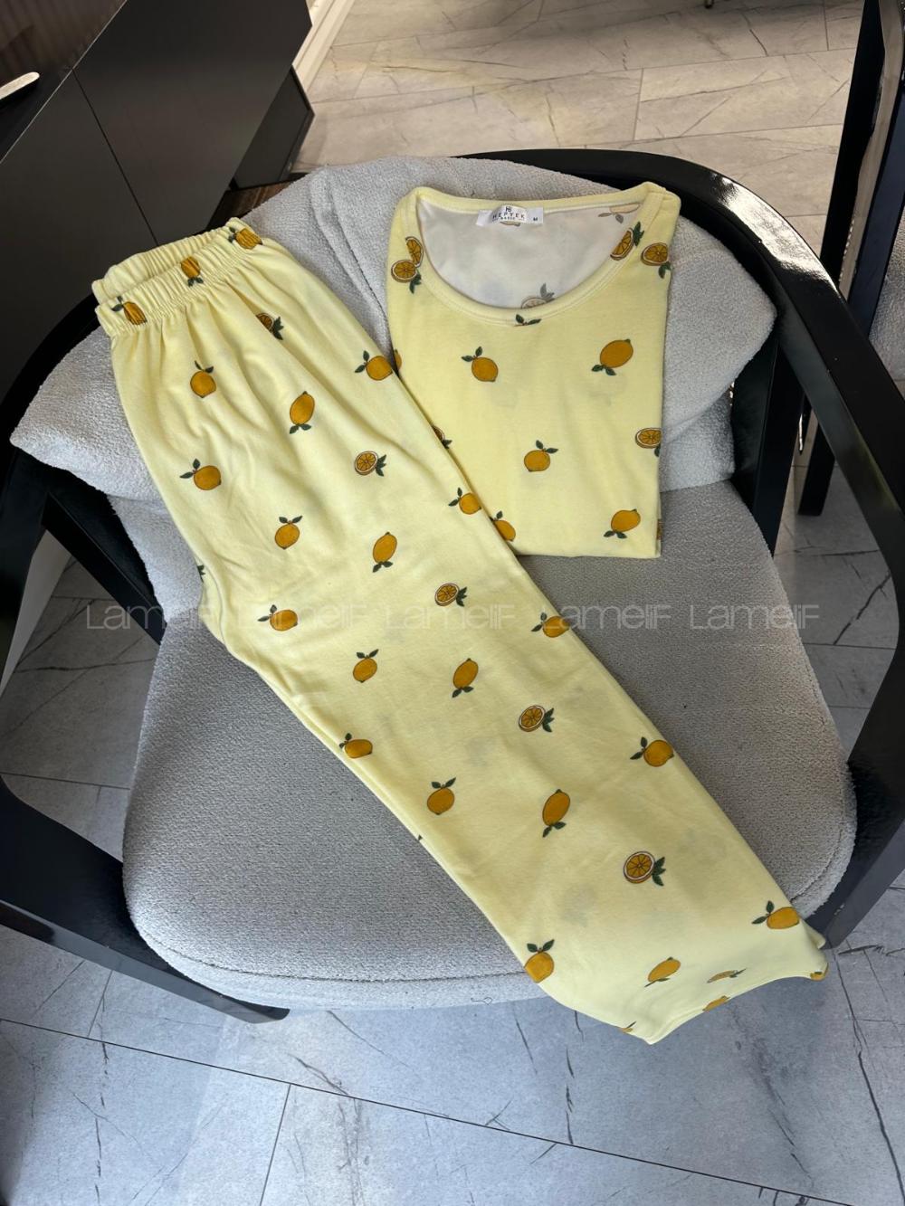 Lamelif Limon Detaylı Pijama Takımı