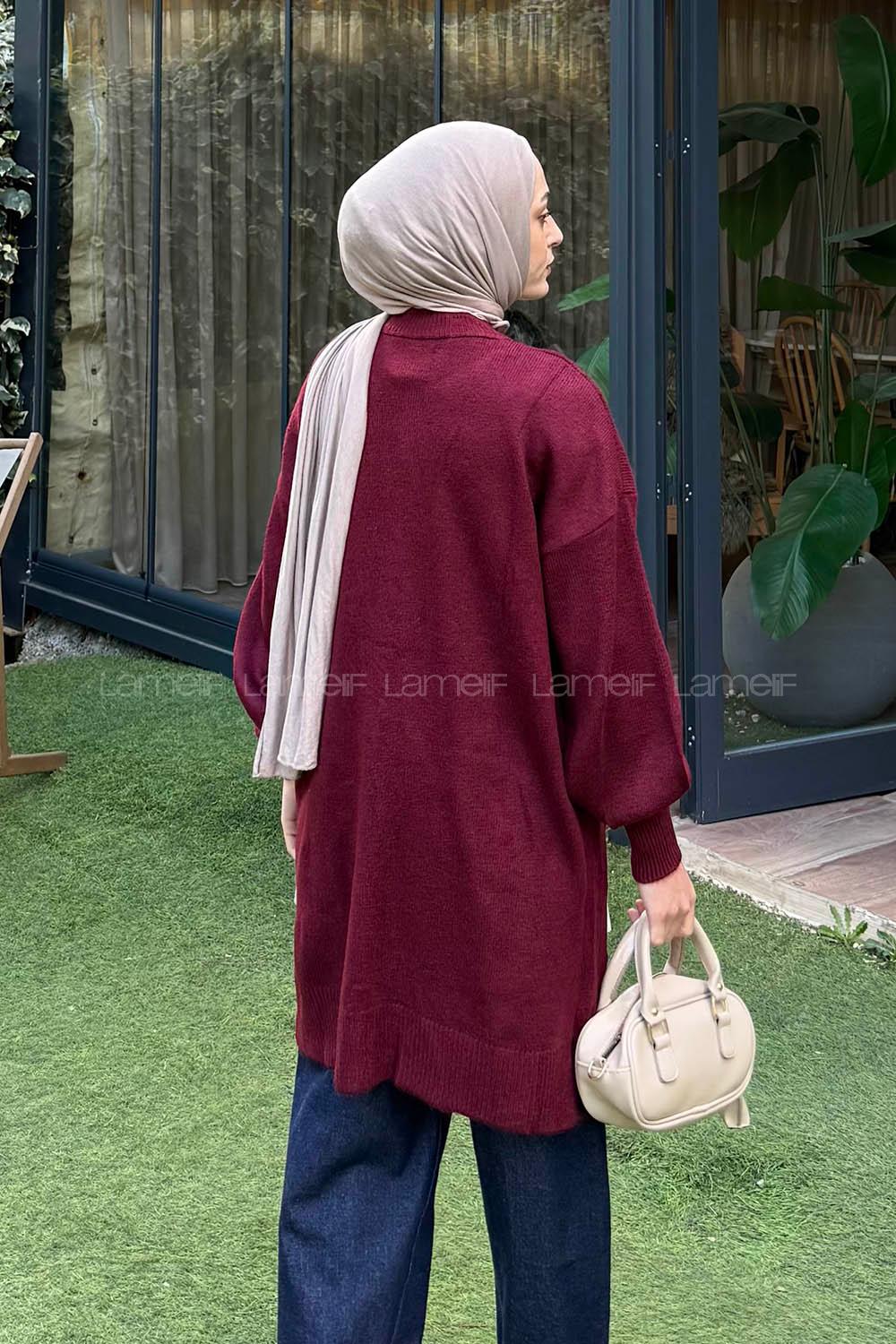 Claret Red Turtle Neck Long Arm Jumper