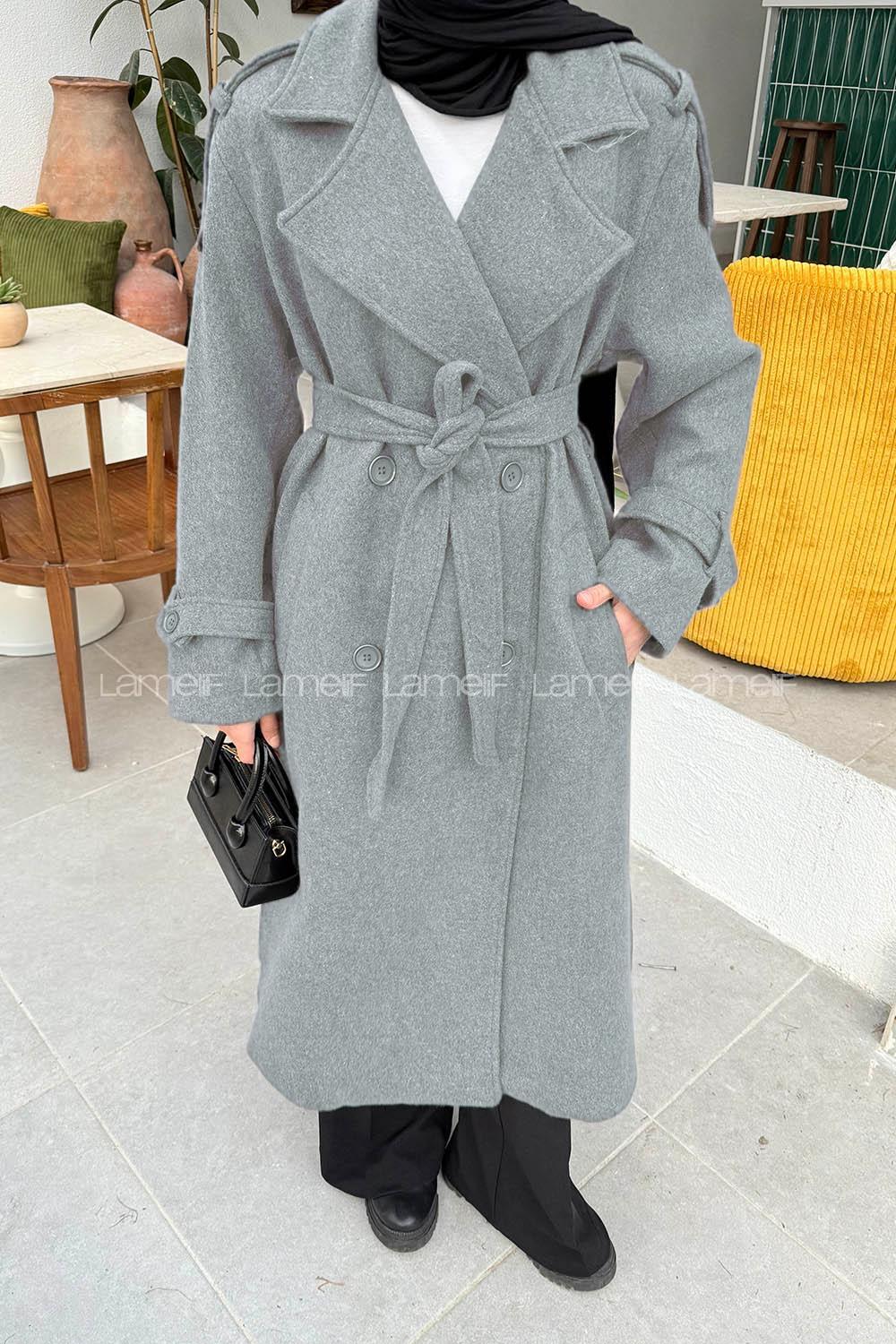 Lamelif Oversize Kaban Gri