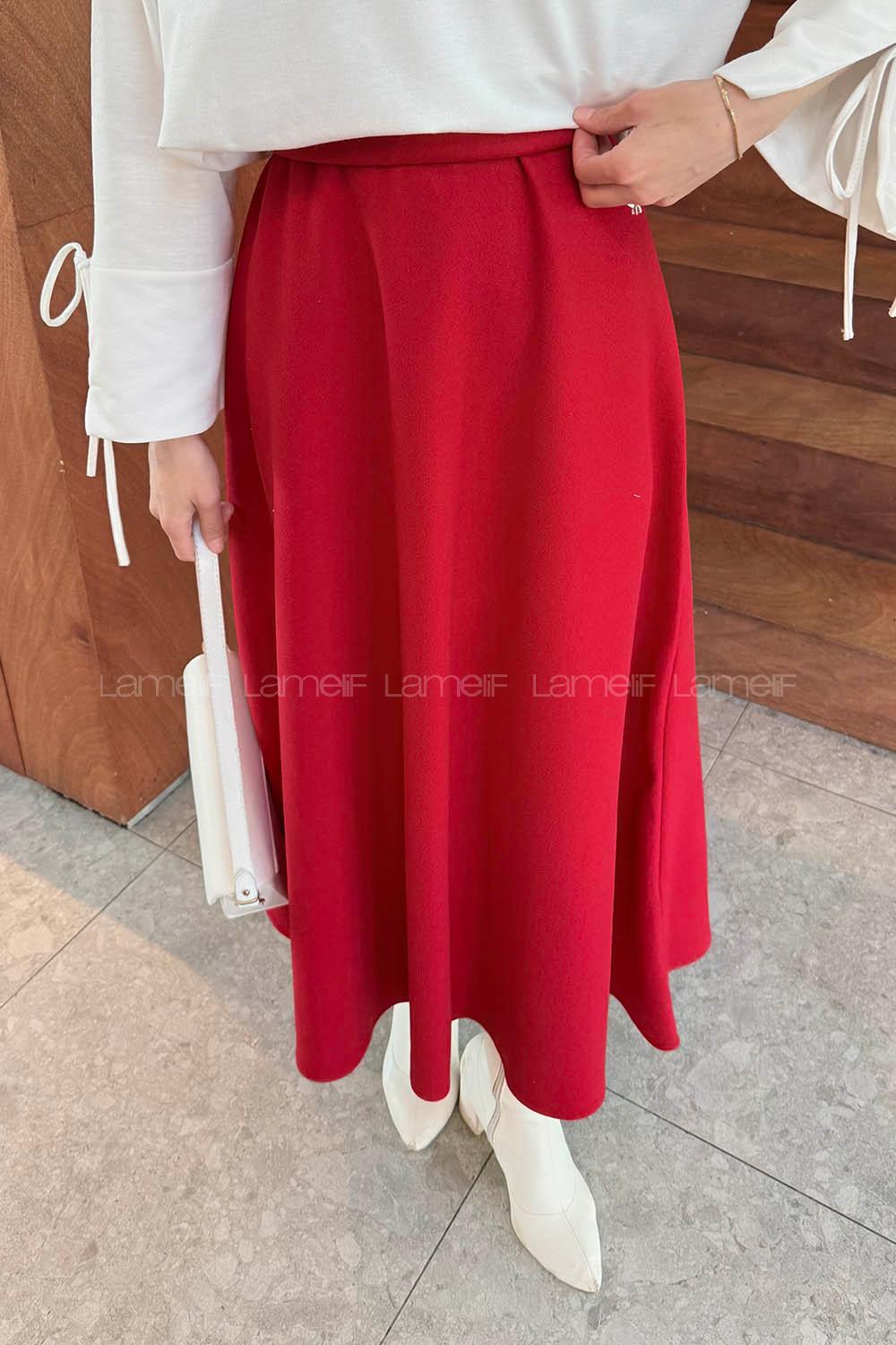 Lamelif Kaşe Etek Nar Çiçeği