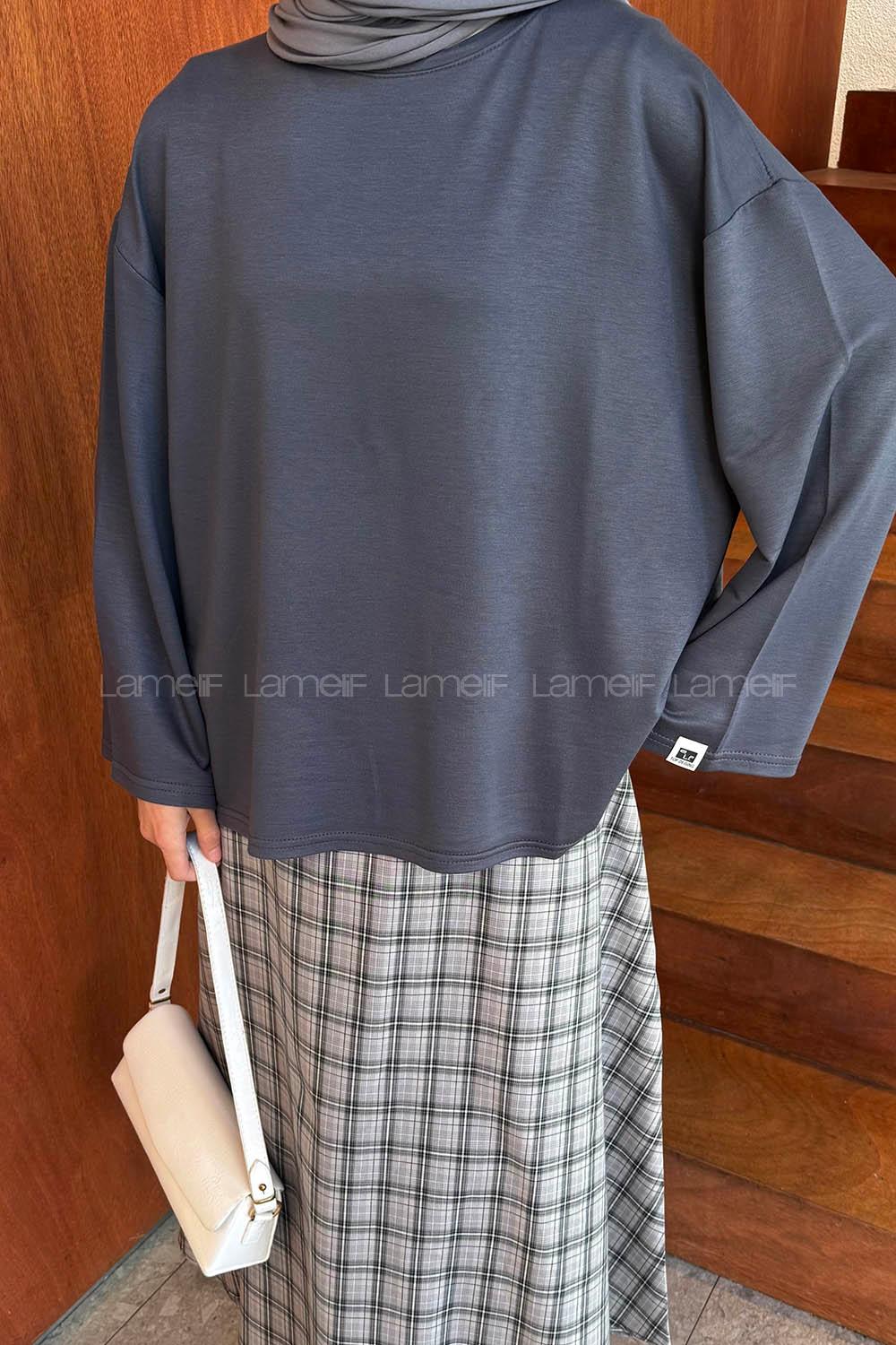 Lamelif Kol Armalı Sweatshirt Antrasit