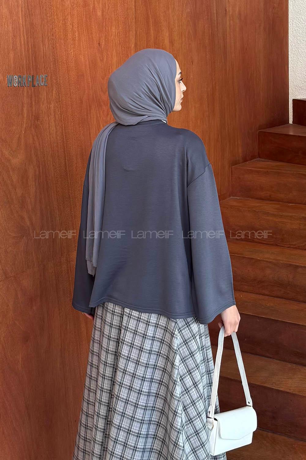 Lamelif Kol Armalı Sweatshirt Antrasit