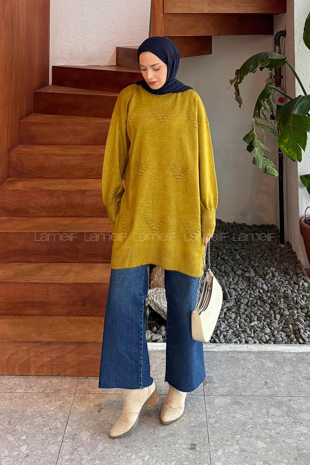 Oil Green Turtle Neck Long Arm Jumper