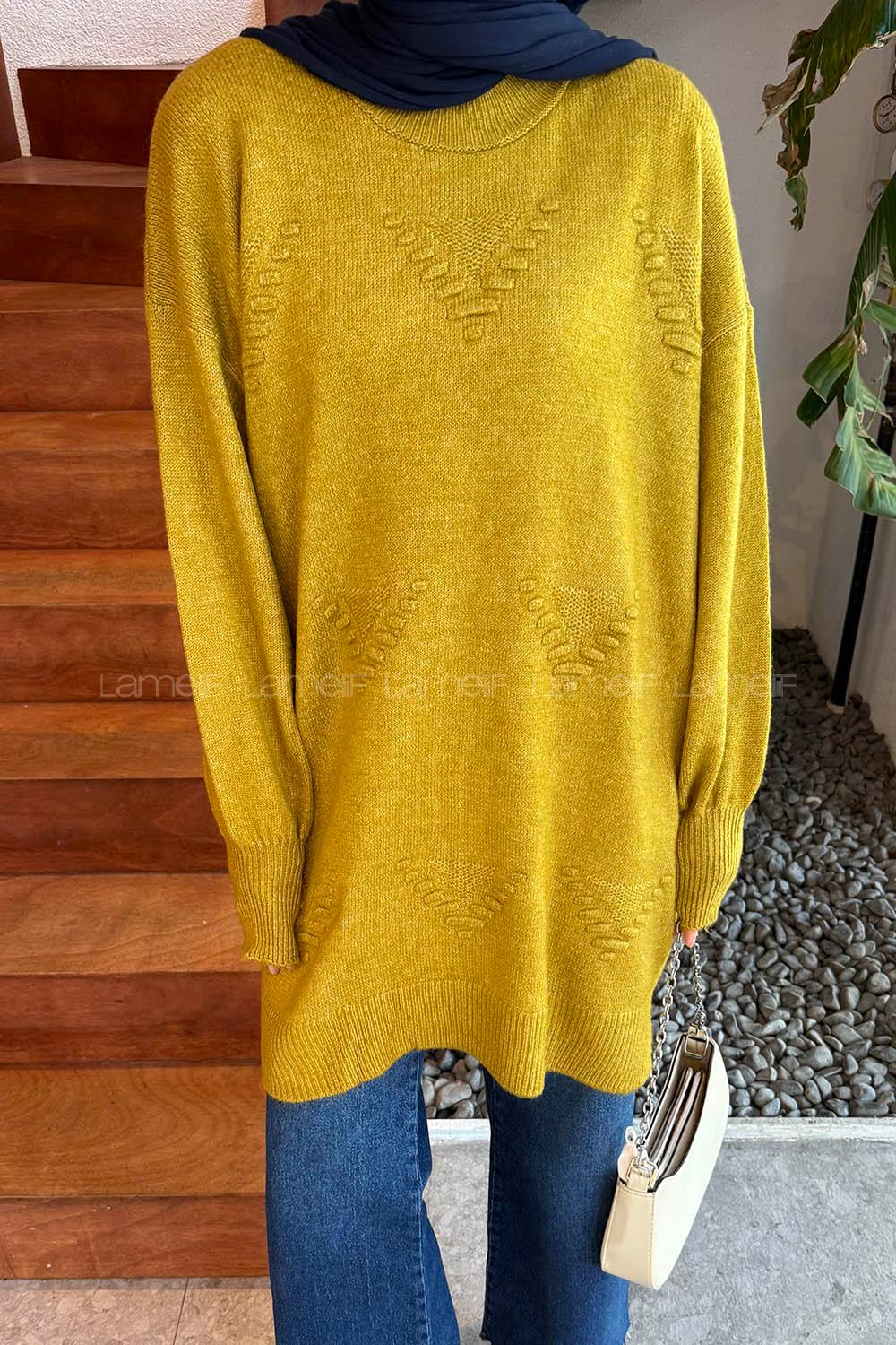 Oil Green Turtle Neck Long Arm Jumper