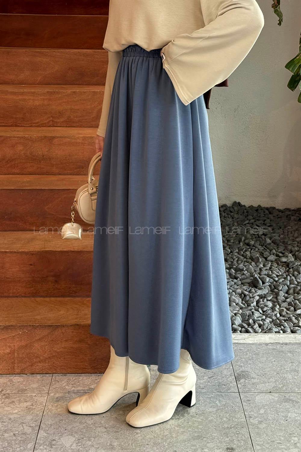 Lamelif Oysho Tesettür Etek Lacivert