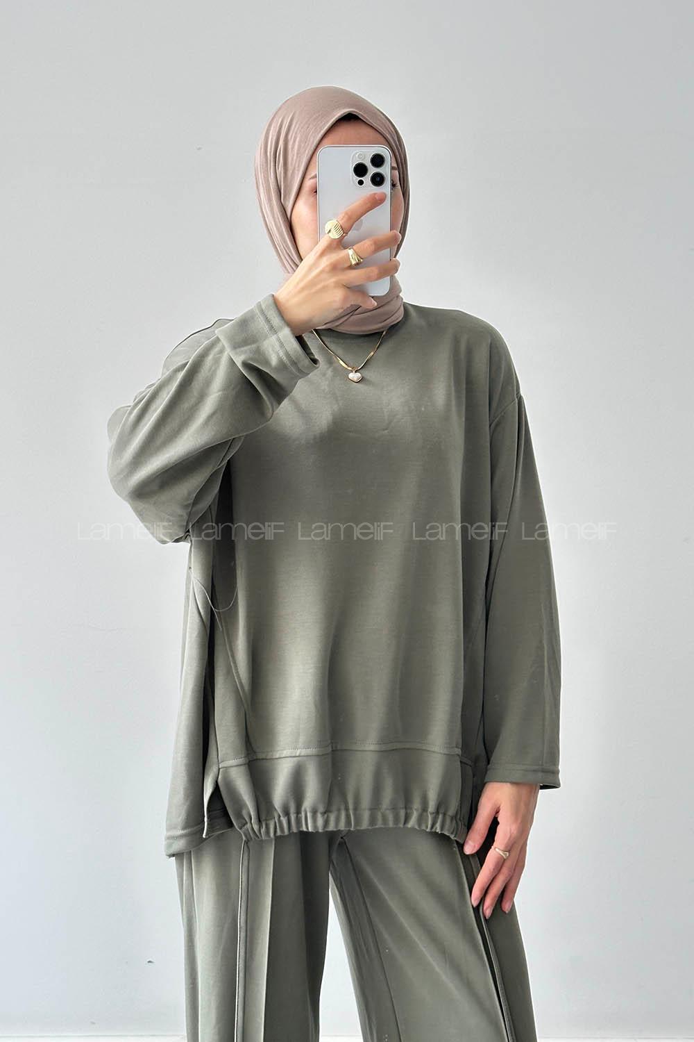 Lamelif Bağcıklı İkili Takım Haki