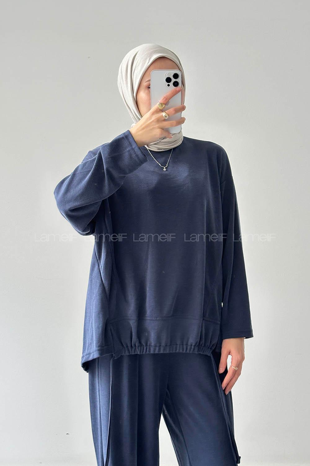 Lamelif Bağcıklı İkili Takım Lacivert