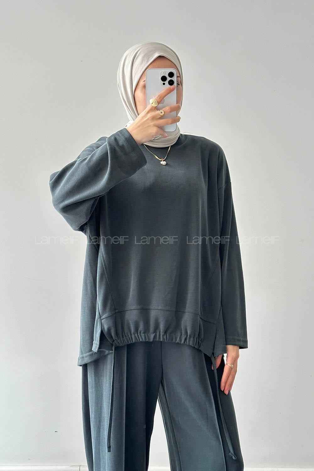 Lamelif Bağcıklı İkili Takım Petrol Yeşili