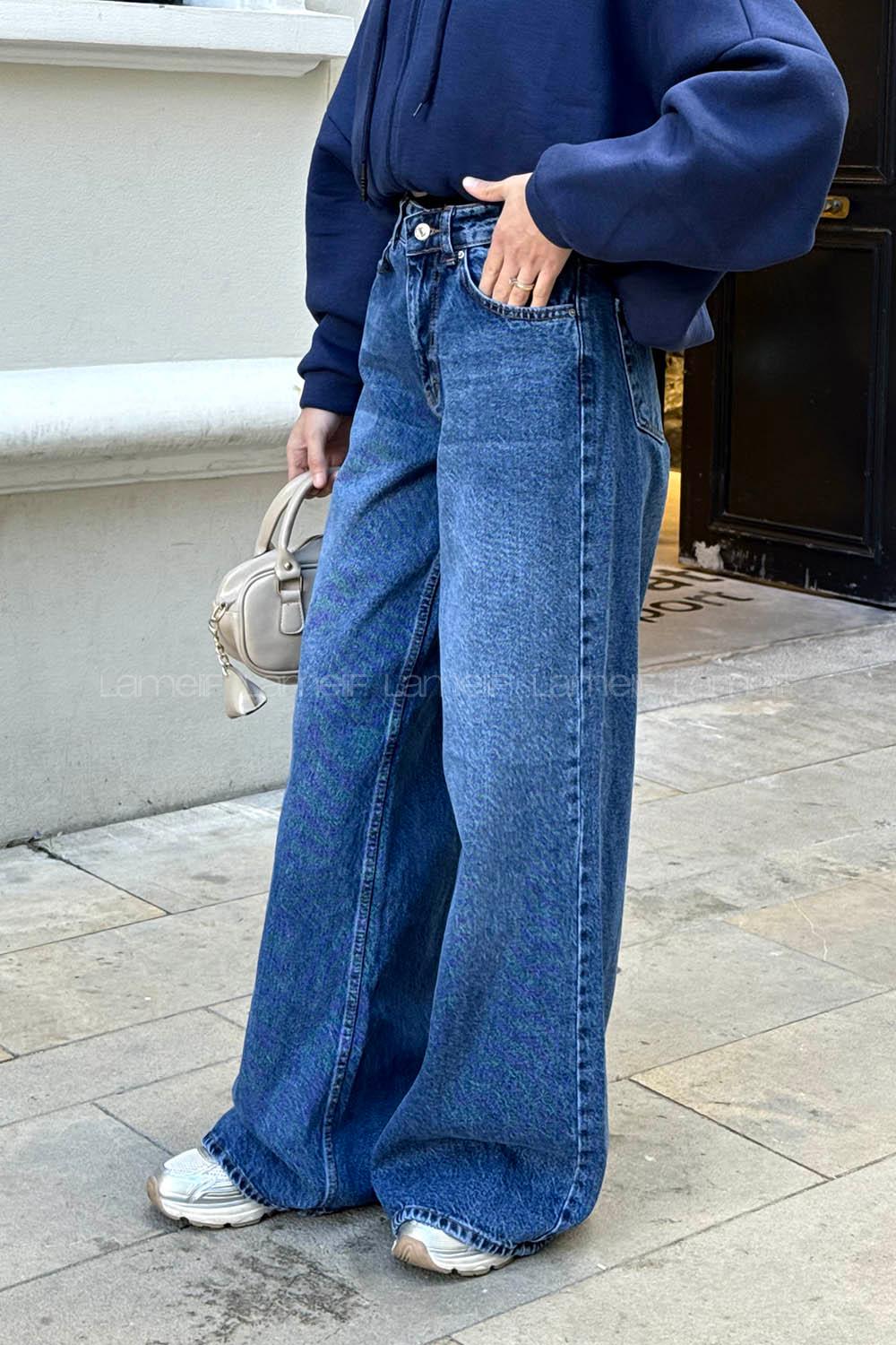 Lamelif Bol Paça Pantolon Açık Mavi