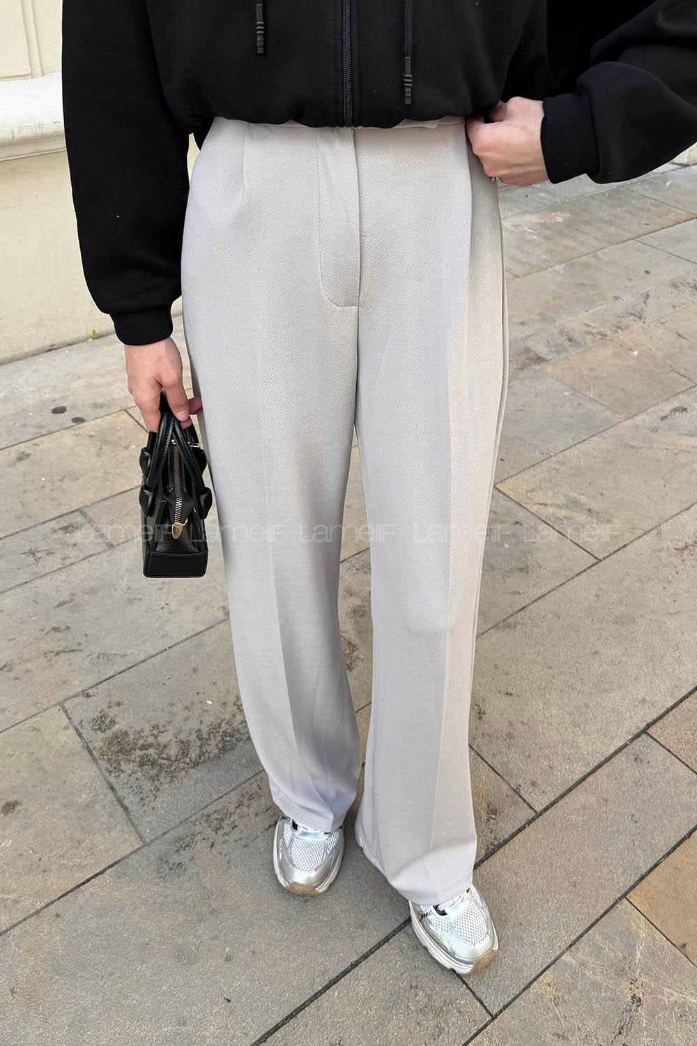 Stone Crepe Fabric High Waist Comfortable Pants