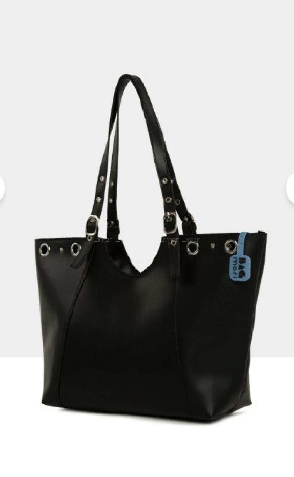 Black Buckle Skin Hand Bag Bag