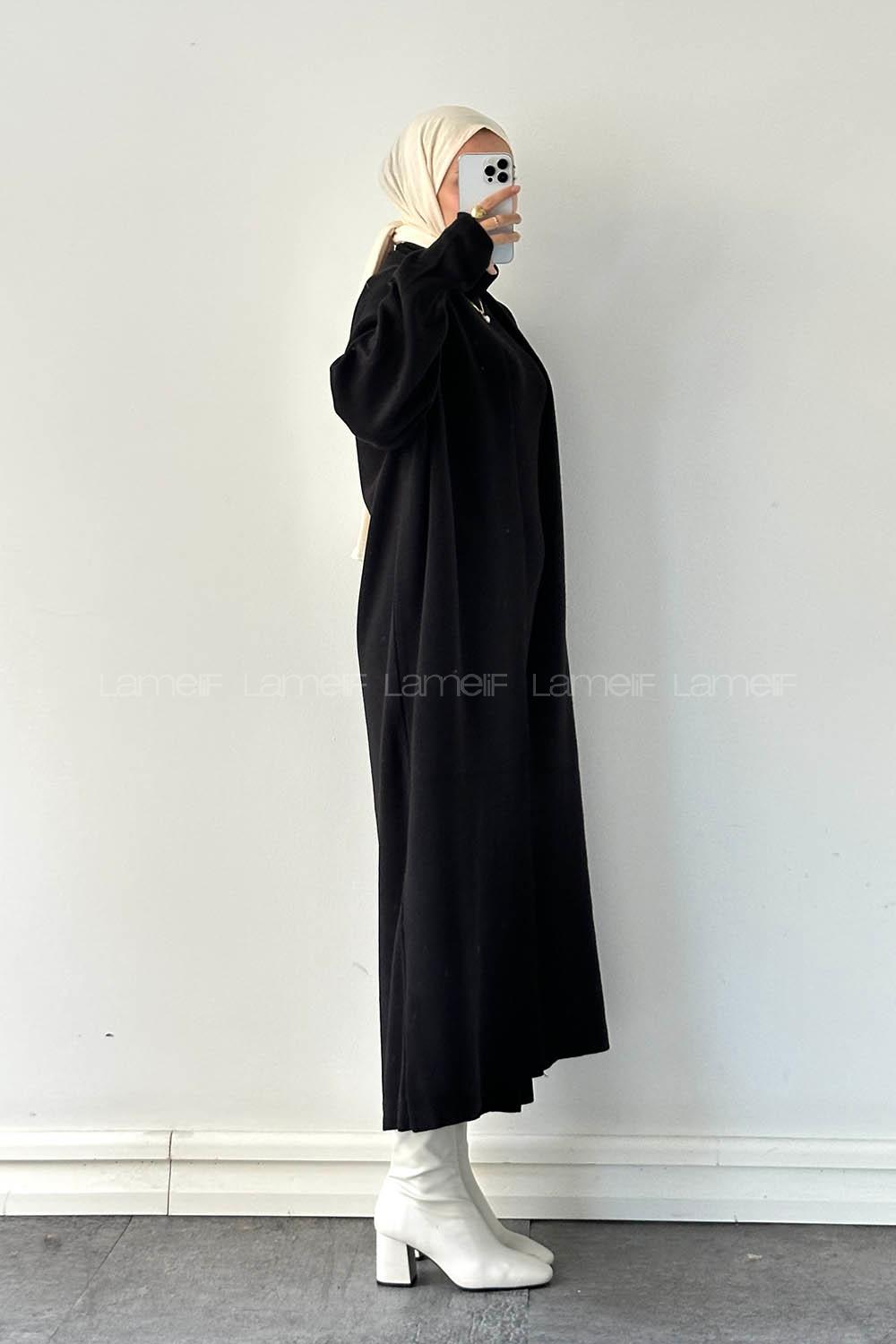 Lamelif Hırka-Elbise İkili Takım Siyah