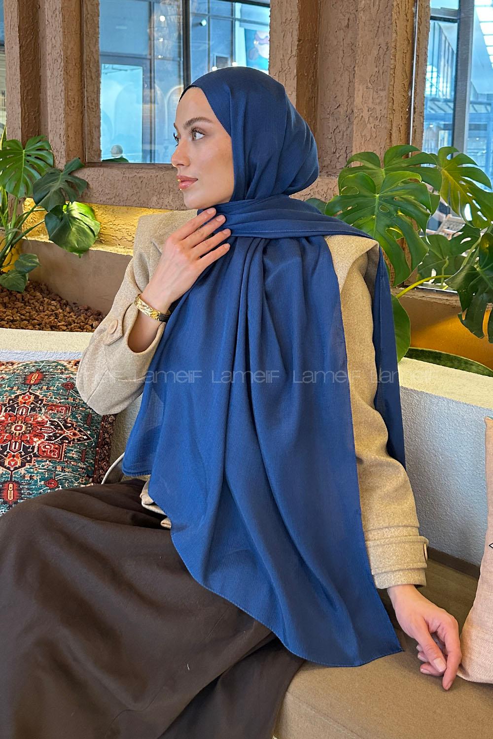 Lamelif Star Şal Gece Mavisi