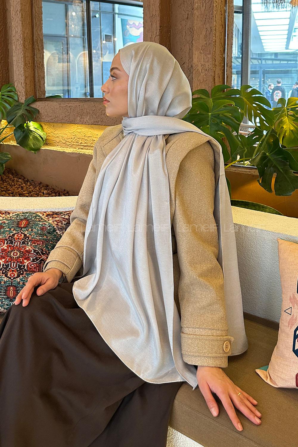 Lamelif Star Şal Gümüş Gri