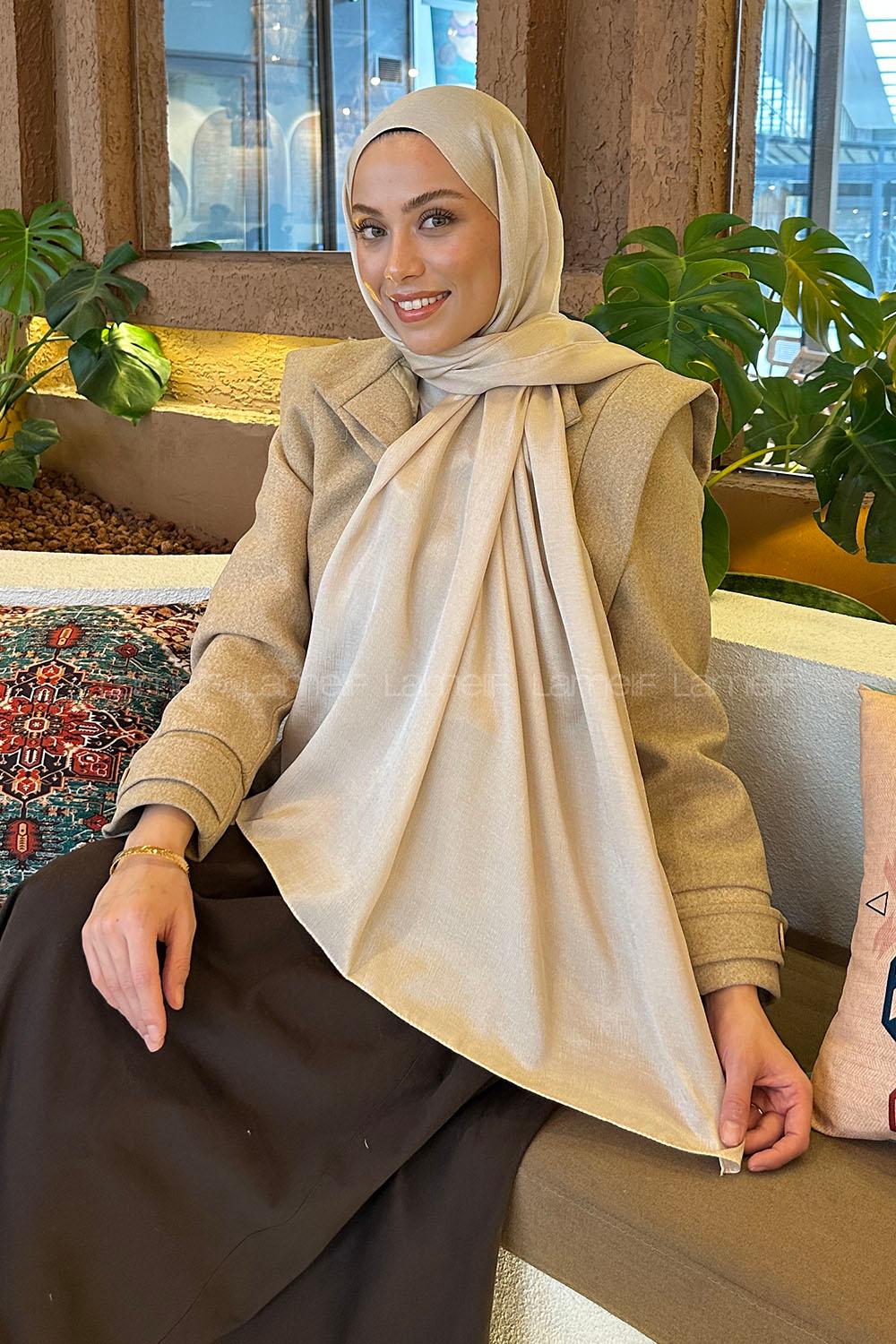 Lamelif Star Şal Koyu Bej