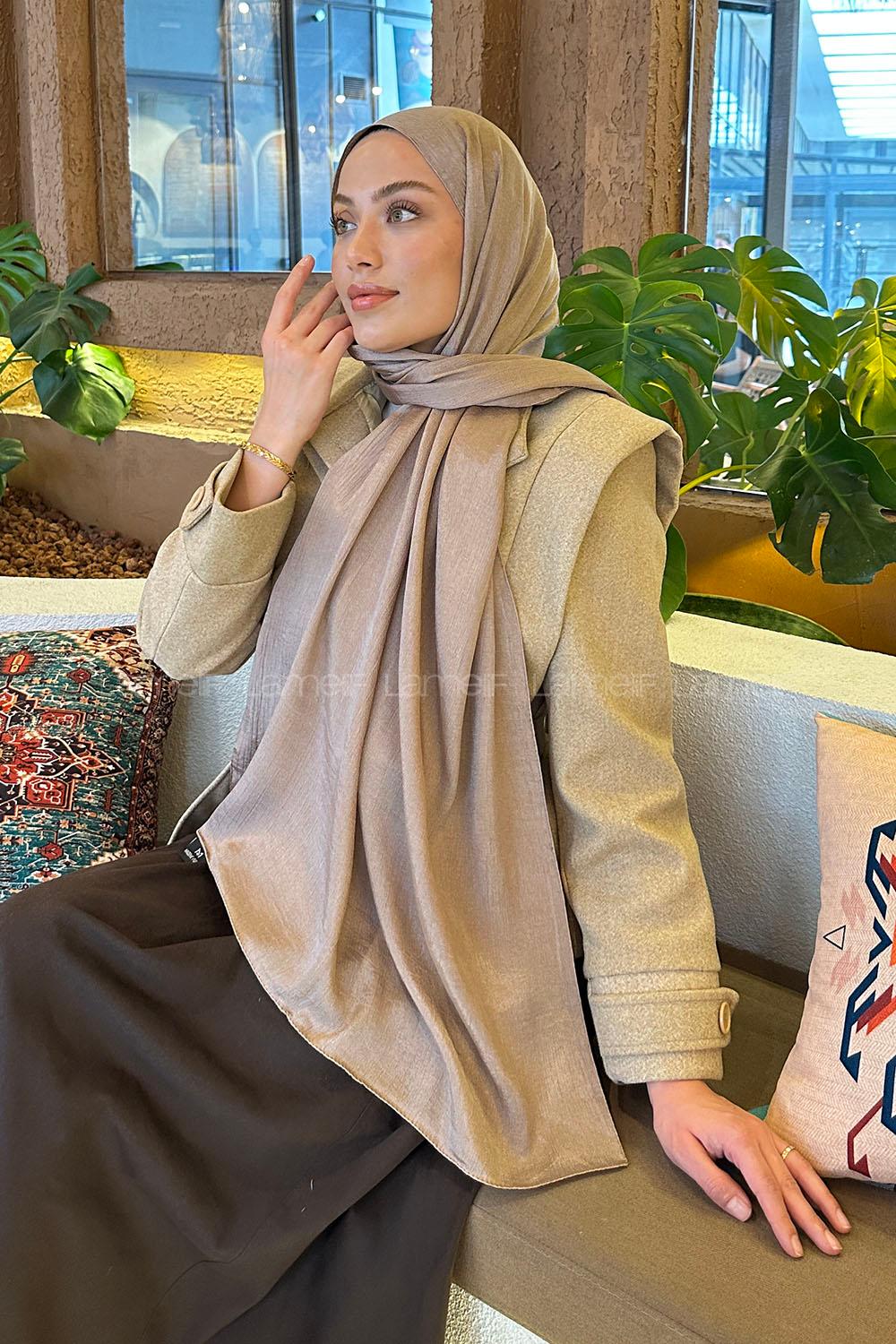 Lamelif Star Şal Koyu Vizon