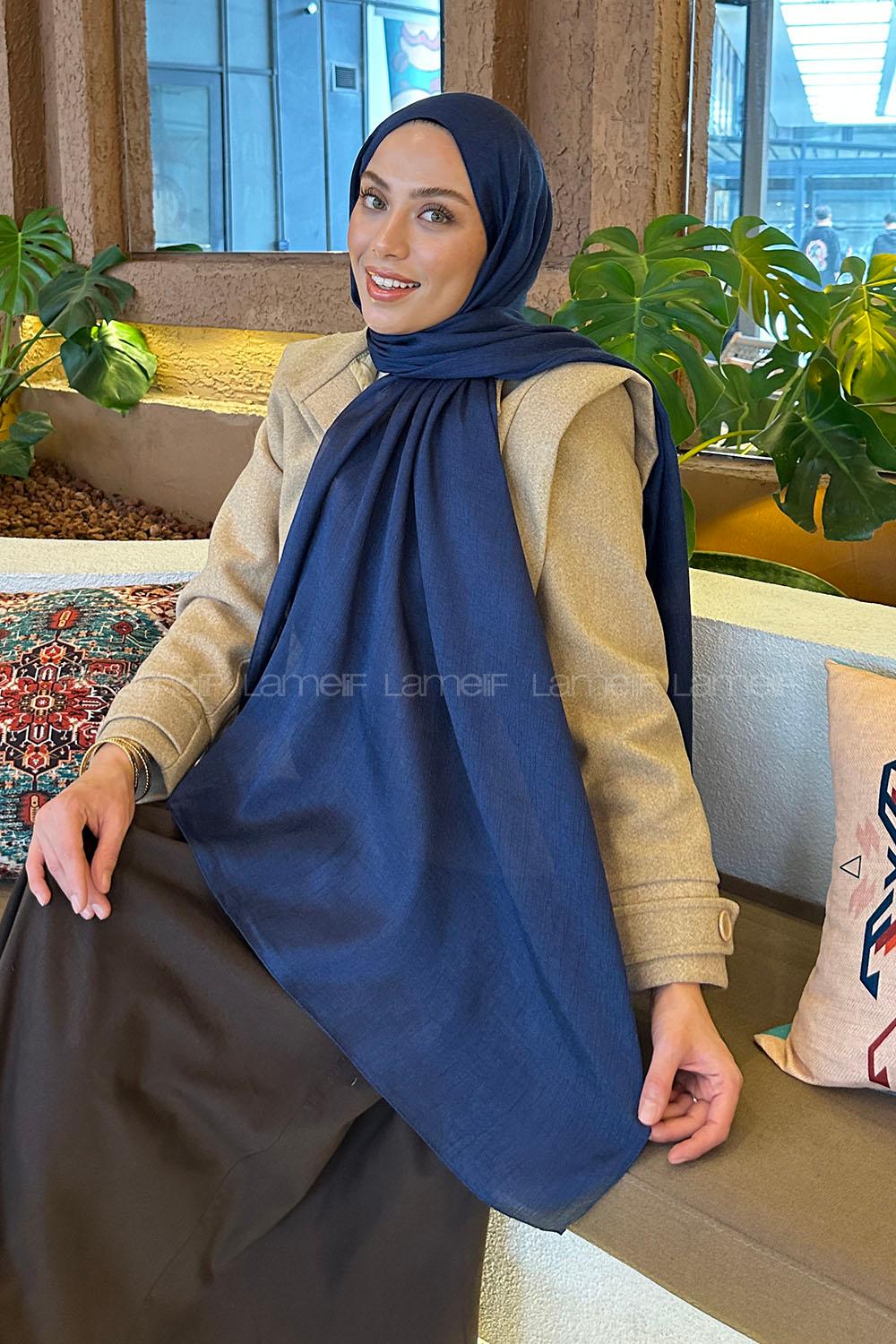 Lamelif Star Şal Lacivert