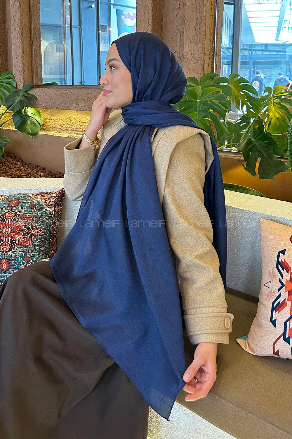 Lamelif Star Şal Lacivert