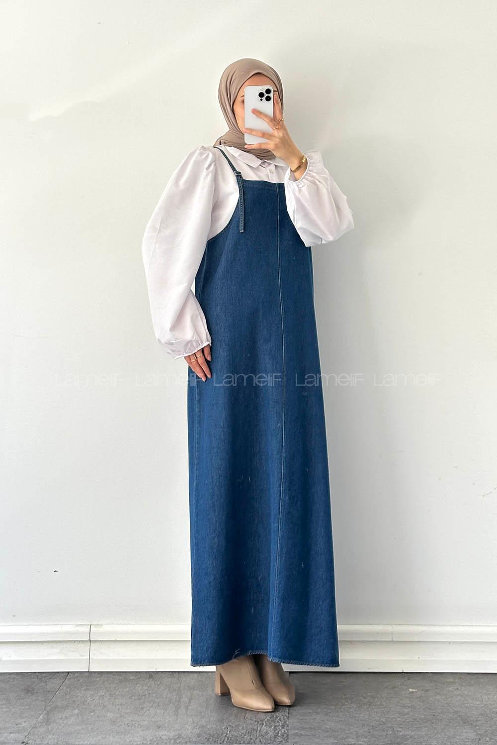 Lamelif Toka Detaylı Kot Jile Kot Mavisi